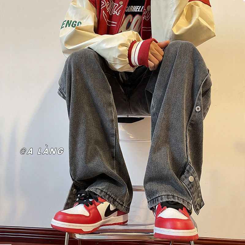 Men Cargo Pants Jeans Men's Autumn and Winter Leisure Workwear Pants Trousers