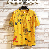 Men's T-Shirt Men's round Neck Cartoon Printed Short-Sleeved T-shirt