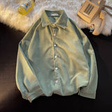Corduroy Patch Jacket Long Sleeve Corduroy Shirt Loose Casual Jacket