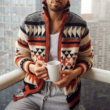 John Dutton Jacket Autumn and Winter Zipper Cardigan Outerwear European and American Long Sleeve Lapel Brocade Sweater