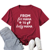 Boy Mama T Shirt Mama to Baby Mama Letter Printed T-shirt