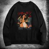 Men and Women Pokemon Pikachu Hoodie Pokémon Charmander Crew Neck Pullover Sweatshirt