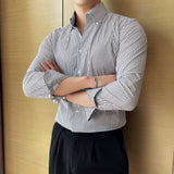 Men Shirts V-neck Long Sleeve Shirt