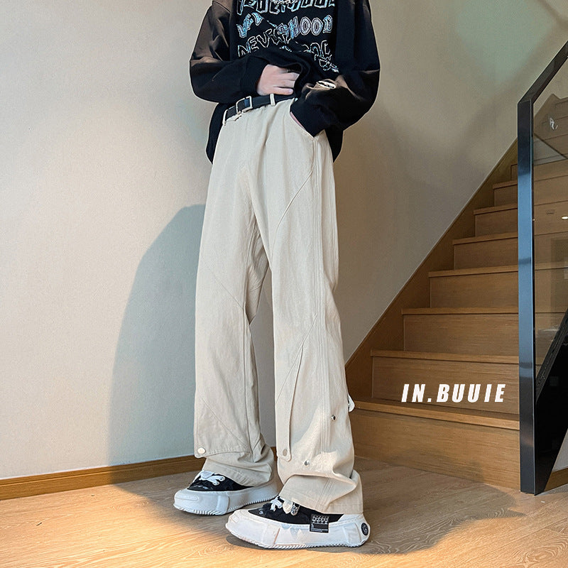 Men Cargo Pants Men's Overalls Casual Pants Straight-Leg Pants