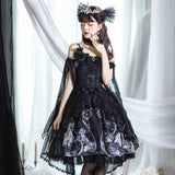Gothic Lolita Harajuku Style Clothing Lolita Dress JSK Dark Light Flower Wedding Tea Party Small Skirt