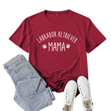 Boy Mama T Shirts Labrador Retriever Mama Letter Print Short-Sleeve T-shirt