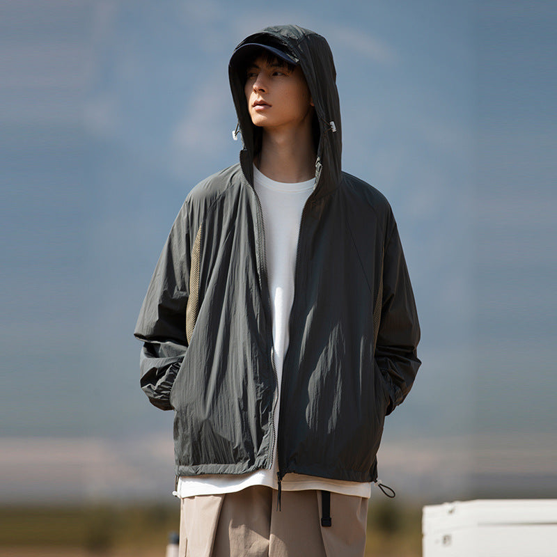 Nasa Sun Protection Shirt Summer Outdoor Men's Sun Protection Clothing Hooded Jacket Loose