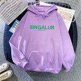 Slogan Graphic Hoodie Cartoon Print Top Coat