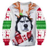 Black Christmas Sweater Christmas round Neck Sweater Casual Funny Santa Claus