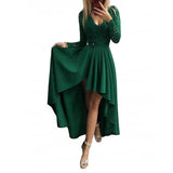 Prom Dresses Solid Color Lace Pullover Fishtail Gown Wrapped Chest V-neck Dress