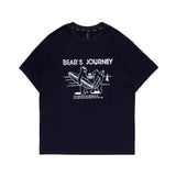 Men T Shirt Summer Casual Tops Men's Clothes Summer Wear Vintage Men's round Neck Short Sleeve Casual Loose Cartoon Bear Printed T-shirt