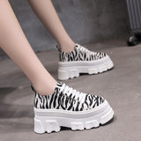 Cow Print Hey Dude Shoes Cow Pattern Canvas Shoes Women's Lace-up Height Increasing Insole Casual Sneakers