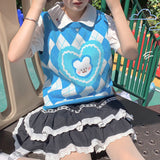Gothic Lolita Harajuku Style Clothing Autumn and Winter Love Little Bunny Sweater Vest