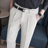 Men Trousers Casual Dark Print Casual Suit Pants