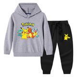 Children Pokemon Pikachu Hoodie & Pant Set Sweater Suit Cotton Trendy