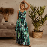 Beth Dutton Bohemian Dress Summer Spring Midi Dresses Sexy Slim Fit V-neck Strap Floral Skirt