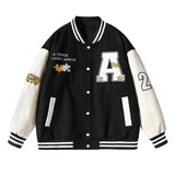 All Star Varsity Jacket Vintage Baseball Uniform Couple Embroidered Jacket