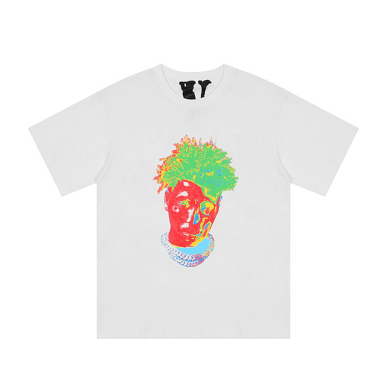 ATL Vlone Hoodie Graffiti Printing Short Sleeve T-shirt