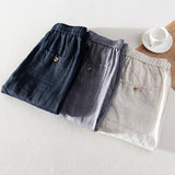 Linen Pants Straight Leg Pants Men's Clothing Breathable Casual Pants