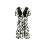 Black and White Dress French Black and White Printed Floral Dress