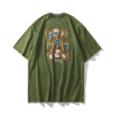 Men T Shirt Summer Casual Tops Blue Elf Printed Short Sleeve T-shirt Fashion round Neck Half Sleeve T-shirt