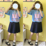Gothic Lolita Harajuku Style Clothing Three Milk Rabbit Printed Cute T-shirt (Excluding Fake Collar)