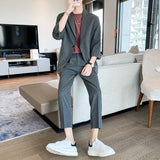 Seersucker Suit Men's Suit Two-Piece Set