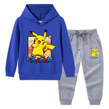Children Pokemon Pikachu Hoodie & Pant Set Sweater Set Two-Piece Cotton Trendy
