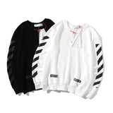 Off White Long Sleeve Round Neck Neck Fleece Sweatshirts Autumn and Winter Pullover and Fleece Sweater