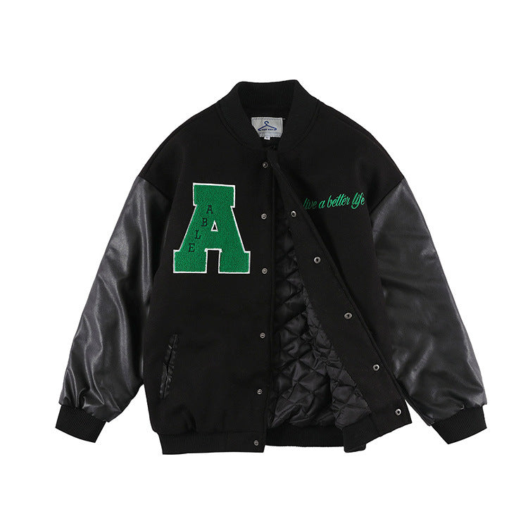 Blackair Jacket Embroidered Letter Baseball Uniform