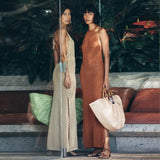 Women Summer Dresses Midi Dress  Summer Women's Sexy Backless Beach Dress