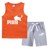 Children Pokemon Pikachu Tshirts & Shorts Summer Vest Middle Pants Sports Casual Sleeveless Two Pieces