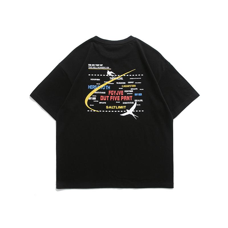 Men T Shirt Summer Casual Tops Men's Clothes Summer Wear Retro Men's round Neck Short Sleeve Casual Swallow Printing T-shirt Fashion