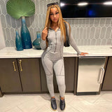 Fall Lapels High Waist Hip Lift Tight Sports Jumpsuit for Women