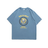 Men T Shirt Summer Casual Tops Men's Clothes Summer Wear Vintage Men's round Neck Short Sleeve Casual Loose Astronaut Printed T-shirt