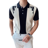 Men Polo Shirts Short Sleeve Lapel Wool Polo Shirt