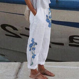 Women Bohemian Pants Women's Spring and Summer Cotton and Linen Trousers