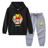 Children Pokemon Pikachu Hoodie & Pant Set Sweater Suit Cotton Trendy