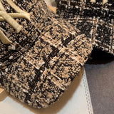 Yankee Baseball Cap Color Matching Woolen Plaid Embroidery Matching Baseball Cap