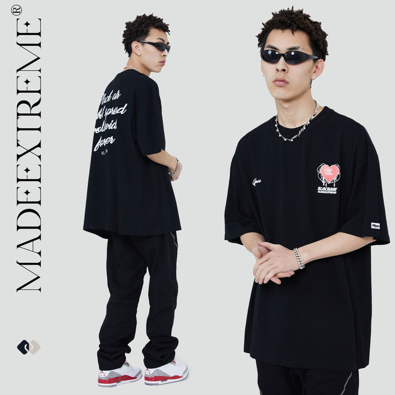 Blackair T Shirt Summer Valentine 'S Day Limited Letter Retro Short Sleeve T-shirt