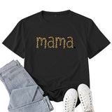 Boy Mama T Shirt Leopard Mama Letter Print T-shirt