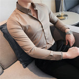 Men Shirts Stripes Slim-Fit Base Shirt
