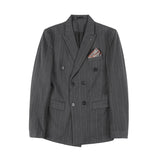Double Brewed Seersucker Suit Fall Winter Men's Suit Fashionable Wide Stripes