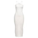 Music Festivals Rave Outfits Dress Summer Sexy Suspenders Backless Slim Fit Sheath Dress
