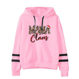 Boy Mama Hoodie Christmas Leopard Print Parallel Bars and Stripes Sweatshirt