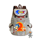 Sonic Backpack Hedgehog Sonic Backpack Cute Pattern Drawstring Backpack