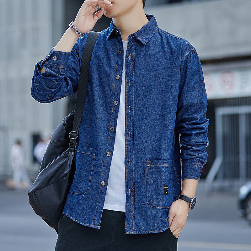 Denim Shirts Young Men's Long-Sleeved Denim Shirt