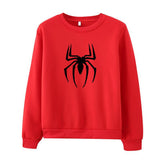 Men Spider Hoodie Crew Neck Sweater Fleece Spider-Man Print