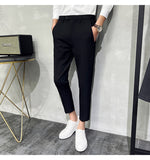 Men Trousers Summer Solid Color Casual Pants