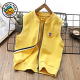 Children Baseball Jacket Yellow Duck Girls Casual Vest Autumn Spring Coat